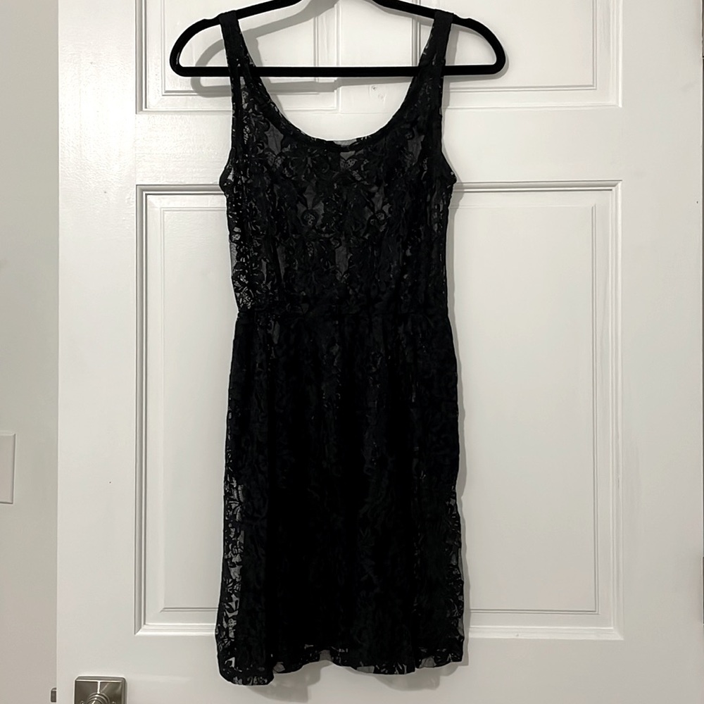 Yellowcake Sheer Black Lace Dress
